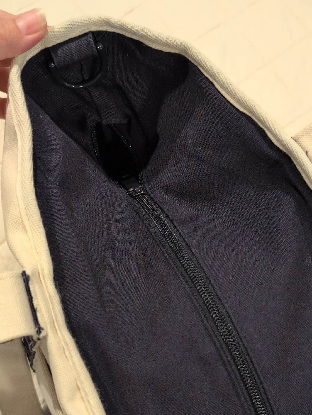 Storq Carryall Canvas Navy & Cream Diaper Bag